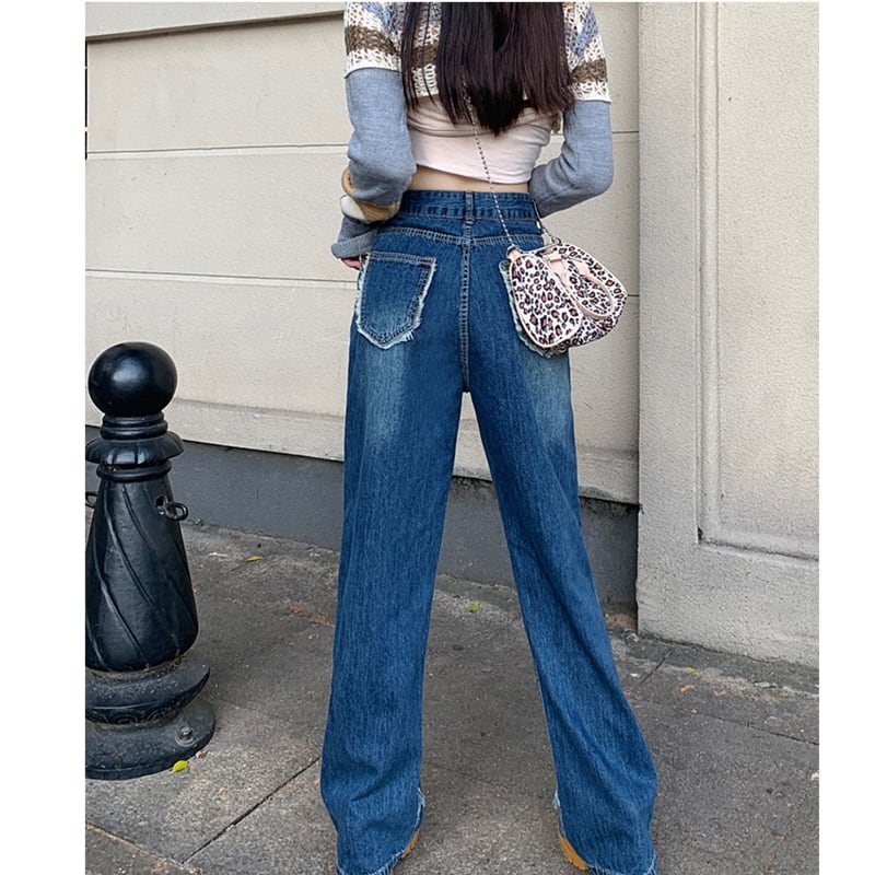 [CHUNUO series]★Pants★ Casual pants Denim pants Blue Blue Large size Slimming Fashionable