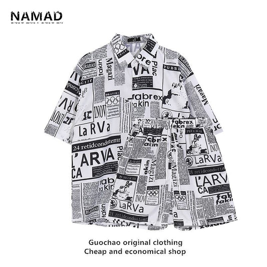 [NAMAD Series]★Setup★ 2color Hawaii Aloha Shirt Shirt + Shorts Unisex Thin