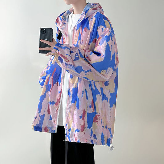 [CHAOMEICHEN Series] ★Thin outerwear★ 2color Unisex Men's Oil Painting Style Sun Protection Cooling Measures