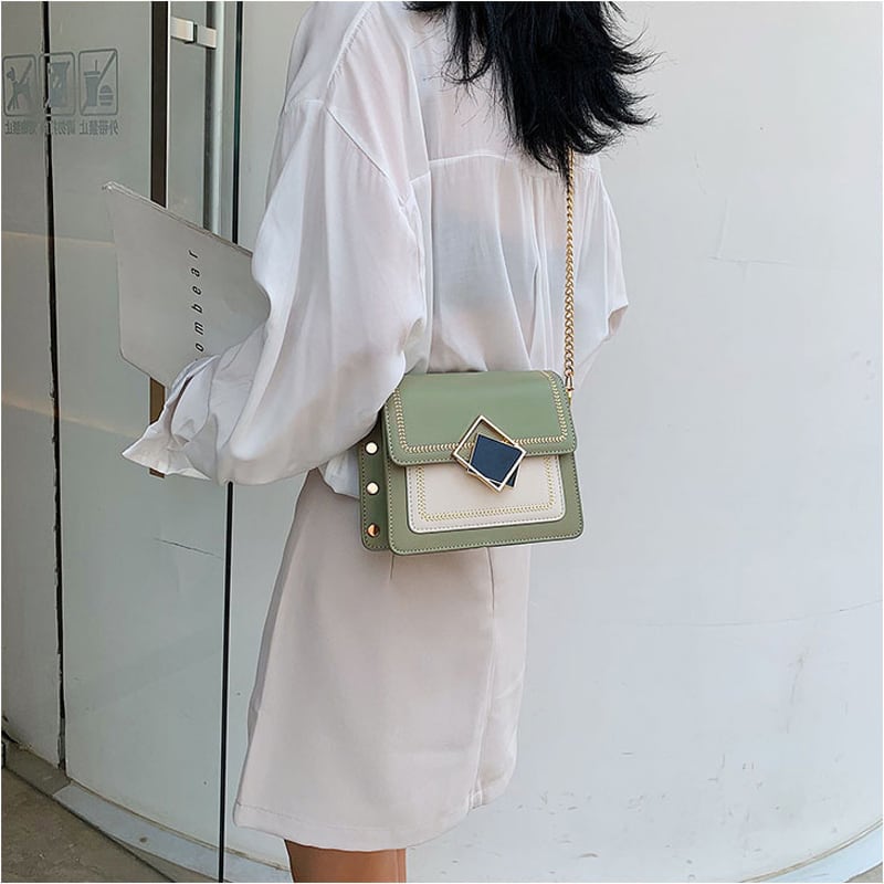 [2060 series] ★Shoulder bag★ 4color Green or yellow or black or light brown Commuting OL Date Cute