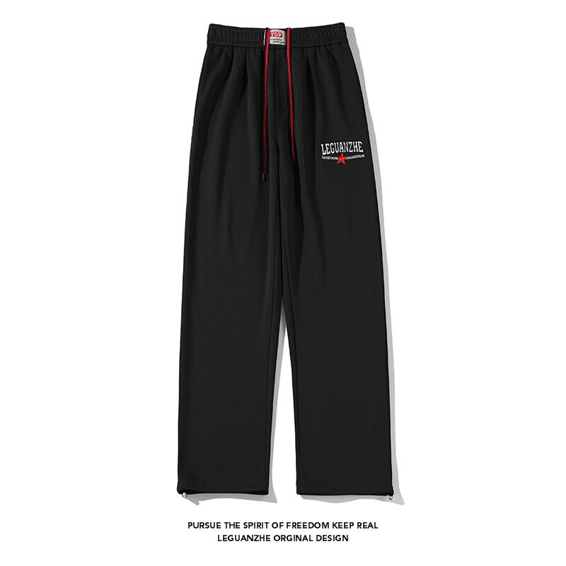 [BIGEMAN Series] ★Casual Pants★ 2color Bottoms Trousers Unisex Men's Large Size Black Red Sports Style