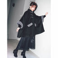 Load image into Gallery viewer, [Ancient monster house---Shanhai Jing Kunlun series] ★China style coat★ Outer coat Lasha loose thick warm black black cloak coat
