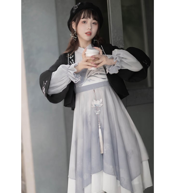 [Dust smoke cloud dream---Yuran beauty series]★China style outerwear★Chinese clothes, Hanfu tops, happi coat, black, black, easy to match