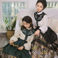 Load image into Gallery viewer, [Shimizu Kei Series] ★Long Skirt★ Limited Quantity Chinese Clothing Pleated Skirt Hanfu Wrap Skirt Rabbit Yoshigumo Black Green Blue
