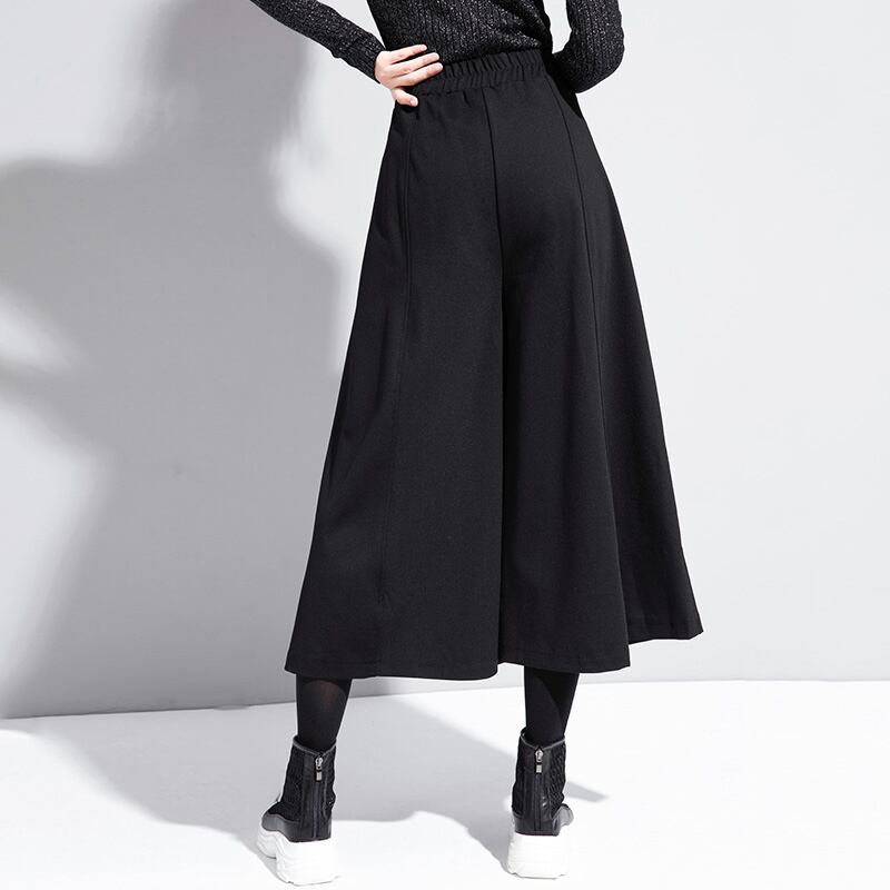 [0246 Series] ★Wide Pants★ Culotte Skirt Gaucho Pants Gaucho Plain Simple Quarter Length