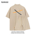 Load image into Gallery viewer, [NAMAD Series]★Setup★ 3color shirt + shorts unisex thin black light brown gray
