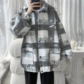 Load image into Gallery viewer, [Hyakuyakuge series] ★Jacket★ 3color outerwear unisex men's plaid pattern brown gray wine red
