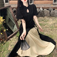 Load image into Gallery viewer, [DONGXIAOJIE series] ★China style dress★ Summer clothes, fake layered, large size, slimming, plain color, commuting
