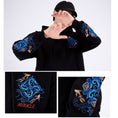 Load image into Gallery viewer, [Machiha clan series] ★China style hoodie★ 2color black or white embroidery wave goldfish alphabet black white
