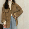 Load image into Gallery viewer, [XIAOXIN series]★Shirt★ 3color tops corduroy beige brown pink simple easy to match
