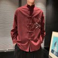 Load image into Gallery viewer, [Nishiki Tang Cloth Series]★Shirt★ 2color Tops Bamboo Bamboo Embroidery Unisex Men's Large Size Black Wine Red
