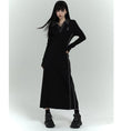 Load image into Gallery viewer, [LadyGhost Series]★Dress★ Dress POLO neck slimming long dress cute SML black black
