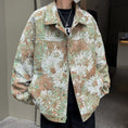 Load image into Gallery viewer, [KADISHOU Series] ★Jacket★ Outerwear 2color Oil Painting Style Floral Pattern Unisex Men's Large Size Blue Green
