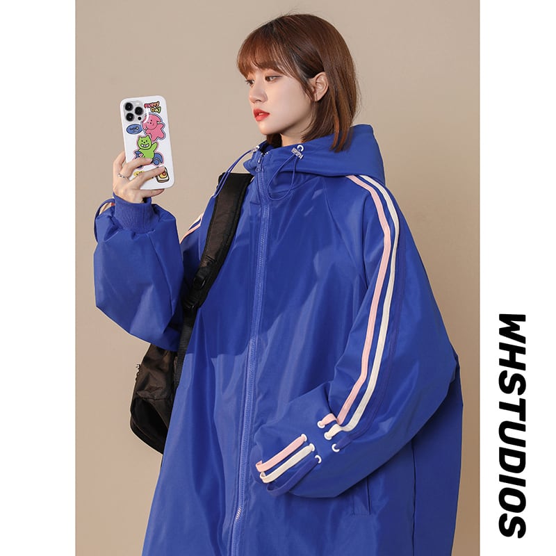 [GEBOXUAN series] ★Jacket★ 3color outerwear unisex men's vertical striped sports style casual