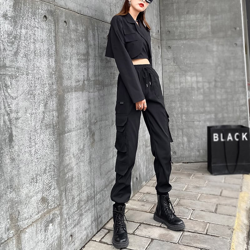 [MEITAO Series] ★Casual Pants★ Bottoms Black Autumn clothes Easy to match, slimming, stylish