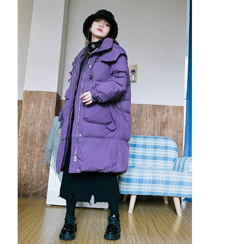 [Kokaisha --- Fine Rakuten Series] ★Down Coat★ 2color 90% Down Winter Coat Warm Purple Black