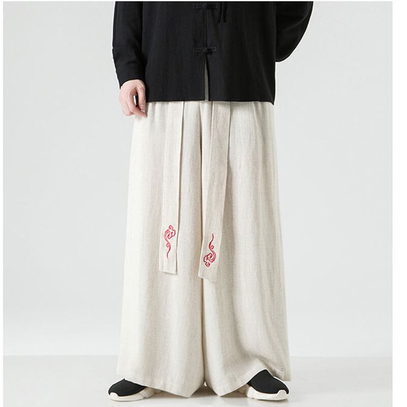 [JUNYI Series]★China style pants★ 2color bottoms casual pants unisex men's large size cotton linen loose