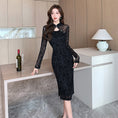 Load image into Gallery viewer, [AL Fashion Series] ★Cheongsam dress★ Chinese style dress, slimming, sexy, improving temperament, black, black
