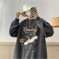 Load image into Gallery viewer, [LUONAI Series]★China style tops★ 6color round neck casual crane crane pattern print unisex men's large size
