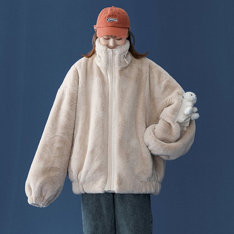 [Fujiiman Series] ★Winter Coat★ 2color Cute Unisex Men's Bear Bear Outerwear Blue Apricot SML XL 2XL