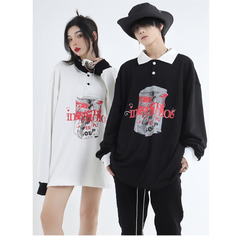 [Istudios Series] ★Tops★ 2color POLO neck black white long sleeve tops spring clothes S M L XL