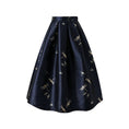 Load image into Gallery viewer, [MOERBEN Series]★Skirt★ Bottoms High Waist Dragonfly Print Large Size Navy Blue
