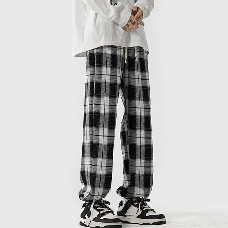 [GUIXIE Series] ★Casual Pants★ 2color Bottoms Trousers Unisex Men's Plaid Pattern Large Size Easy to Match