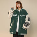 Load image into Gallery viewer, [GEBOXUAN series] ★Outer★ Stadium jacket 2color Unisex Men's Large size Color scheme Black Green
