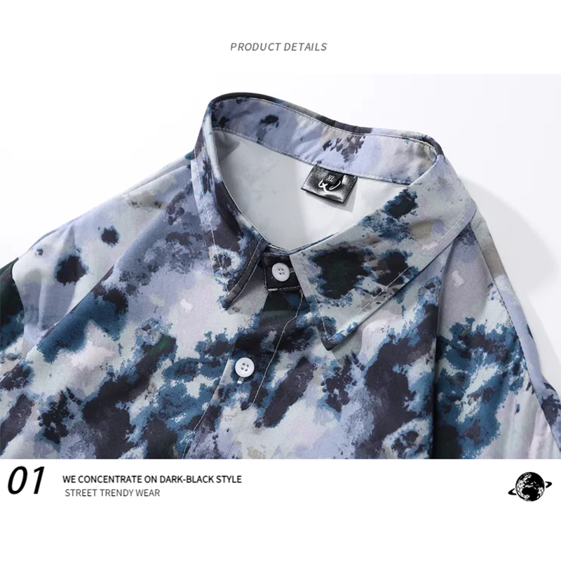 [BEAT BOY Series]★Shirt★ 2color Tops Floral Pattern Shirt Long Sleeve Shirt Oil Painting Style Unisex Men's ML XL 2XL Retro