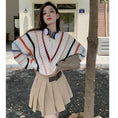 Load image into Gallery viewer, [Koikoro Series] ★Sweater★ Knit tops Colorful striped pattern Cute Easy to match Autumn clothes Sweet Fashion
