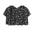 Load image into Gallery viewer, [BEAT BOY Series] ★Shirt with tie★ Ink pattern floral pattern tops short sleeve shirt unisex men's print black black
