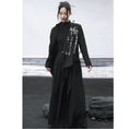 Load image into Gallery viewer, [Big Blue Dragon Series] ★China style outerwear★ Long length Kanji pattern embroidery irregular bamboo black black original
