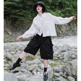 Load image into Gallery viewer, [Daiseiryusu Series] ★Shorts★ Short pants, pants, bottoms, cotton, easy to match, with design, black
