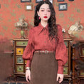 Load image into Gallery viewer, [Misslin Fashion Series]★Setup Single Order★ Shirt or Skirt Coffee Color Red Retro Cute
