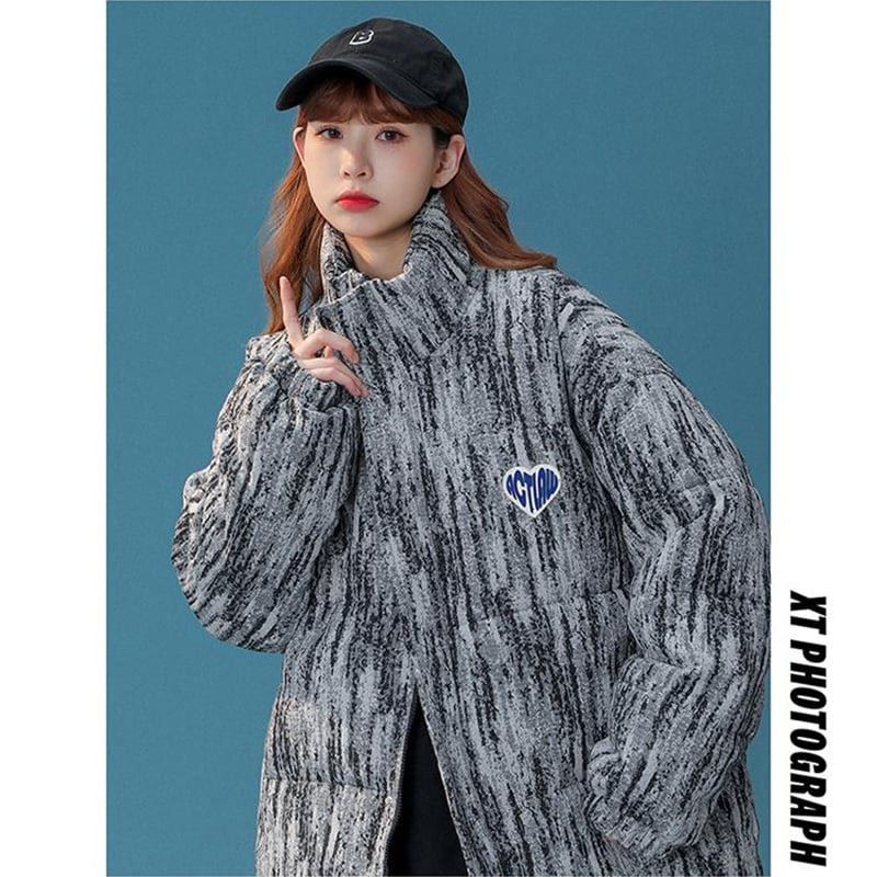 [Ushiomiomi Series] ★Winter Coat★ 2color Cotton Coat Unisex Men's Print Retro ML XL 2XL 3XL