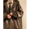 Load image into Gallery viewer, [BENGE Series]★Jacket★ 3color PU outerwear unisex men's large size brown black white
