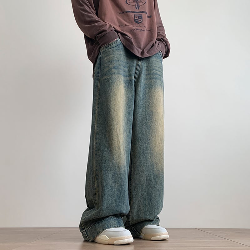 [NANSHI Series]★Denim Pants★ Bottoms Pants Unisex Men's Simple Easy to Match Blue Blue