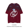 Gallery viewerに画像を読み込む, 【悟シリーズ】★Tシャツ★ 2color トップス 半袖Tシャツ 男女兼用 メンズ 薔薇 バラ ワインレッド ブラック
