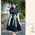 Load image into Gallery viewer, [Shukunsho Series] ★Chinese style dress★ Improved cheongsam dress Black Black Hanfu dress
