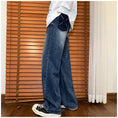 Load image into Gallery viewer, [Vesibo Series]★Denim Pants★ 2color Bottoms Unisex Men's Trousers Black Blue Black Blue
