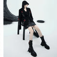 Load image into Gallery viewer, [chicsky---Kurono Series]★Blazer★ Outer PU Black Black Chain Rose SML Original
