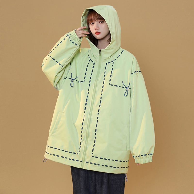 [FKZ Series]★Jacket★ 3color outerwear unisex men's black white green black white green