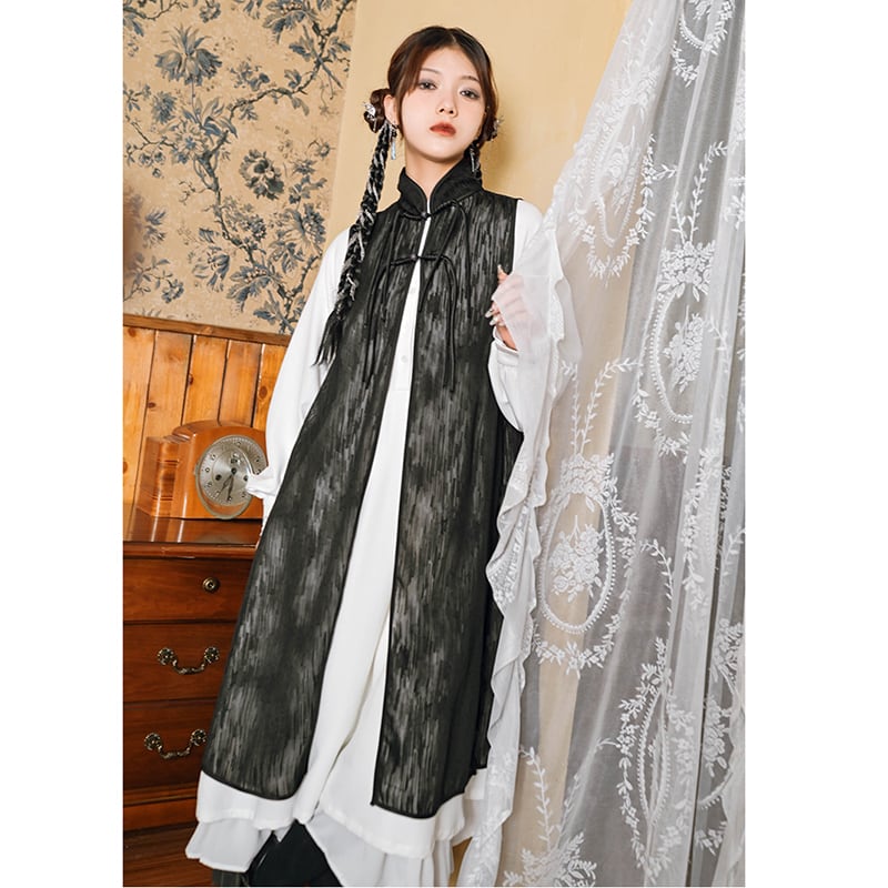 [Kokaisha---Gyounma Series] ★Chinese style setup★ Dress + long vest 2-piece set Cute