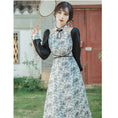 Load image into Gallery viewer, [Only you series] ★China style dress★ Improved cheongsam dress, off-the-shoulder ink pattern, slimming wear, date photo shoot
