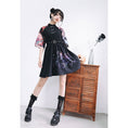 Load image into Gallery viewer, [Kokaisha series] ★China style dress★ Chiffon short length Unique black black SML
