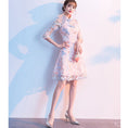 Load image into Gallery viewer, Embroidered Chinese Dress Coming of Age Ceremony Party Dress After-Party Lace Large Size Pink
