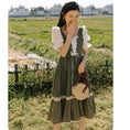 Load image into Gallery viewer, [Jinkyoku Series] ★One Piece★ Retro Dress Switching Ladies Date Faux Layered Green
