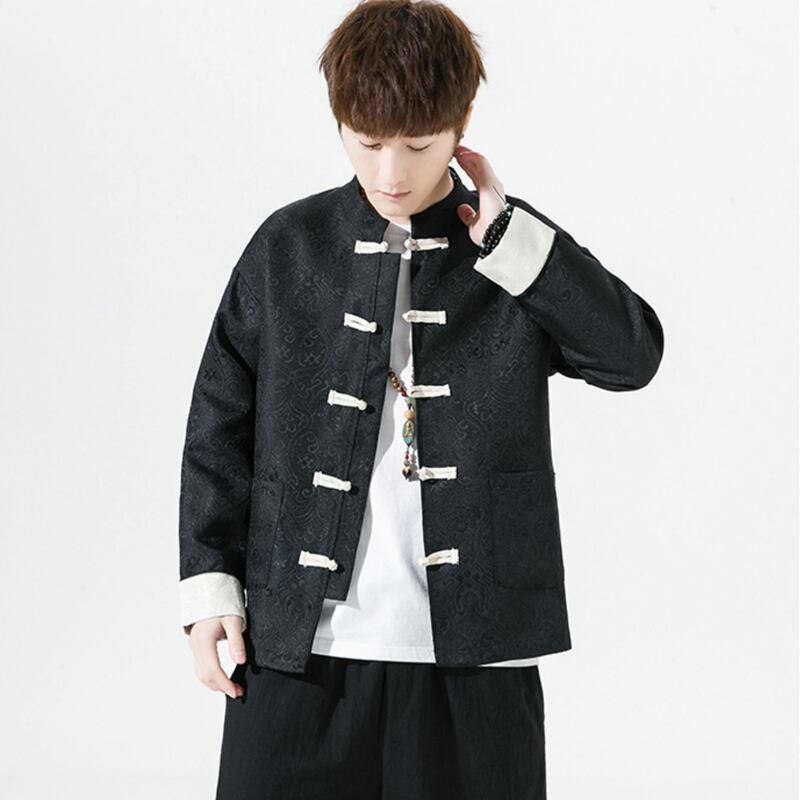 [PINZHI Series]★China style jacket★ 2color outerwear unisex men's large size black beige Chinese clothing