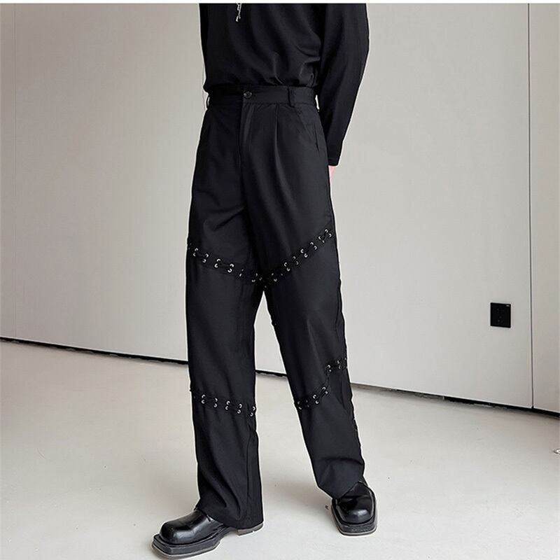 [Image Series] ★Casual Pants★ Stylish Bottoms Unisex Men's Black Black Casual ML XL