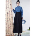 Load image into Gallery viewer, [WUJIA Series]★China style shirt★ Tops Long sleeve shirt Improves temperament Blue Blue Easy to match S M L XL
